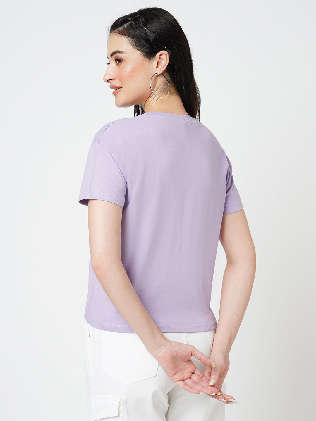 Women Lilac Crop T-Shirt
