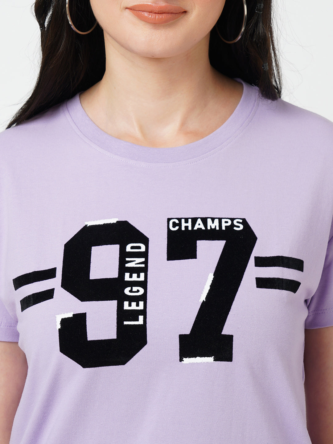 Women Lilac Crop T-Shirt
