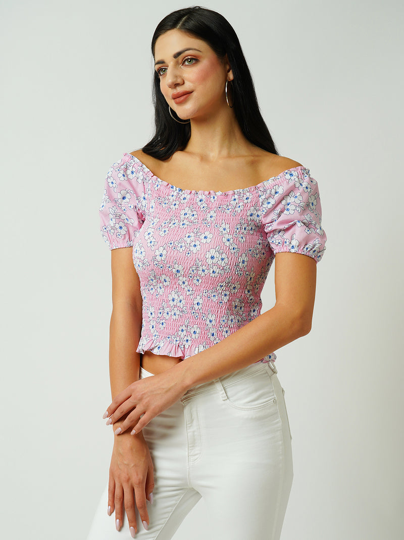 Women Floral Print Printed Short Sleeves Tops