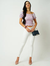 Women Floral Print Printed Short Sleeves Tops