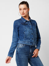 Womens Dark Blue Long Sleeves Jackets & Shrugs
