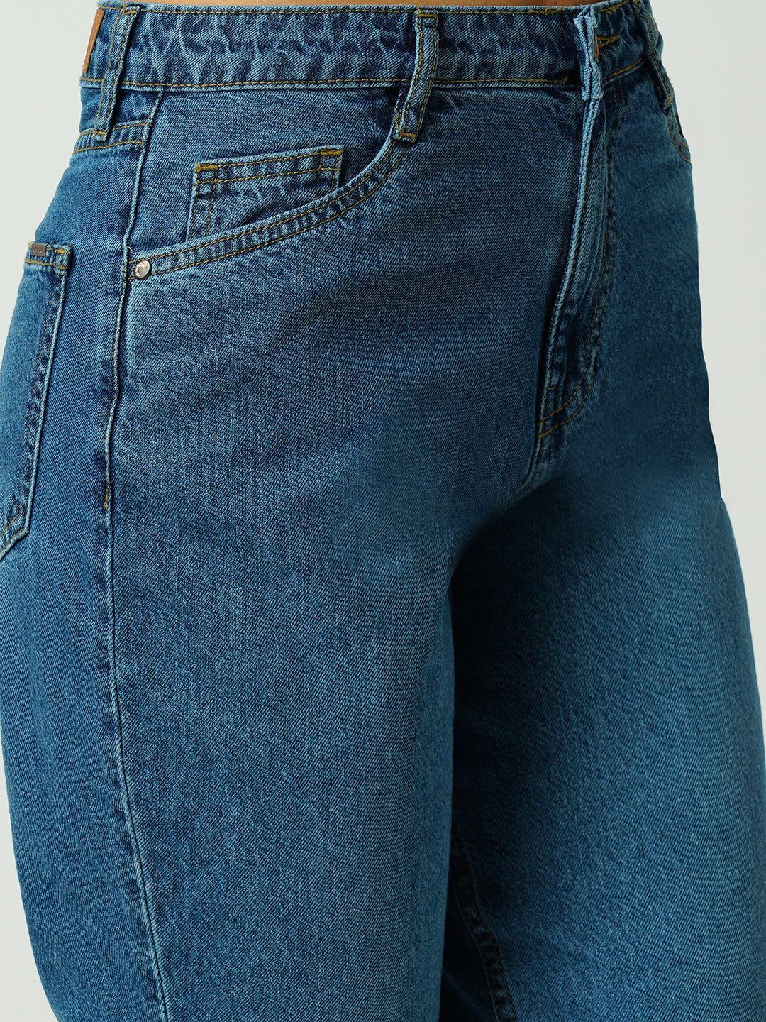 Women Blue High-Rise Relaxed Straight Fit Jeans