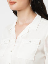 Women Blush Pink Tie & Dye Three-Quarter Sleeves Shirts