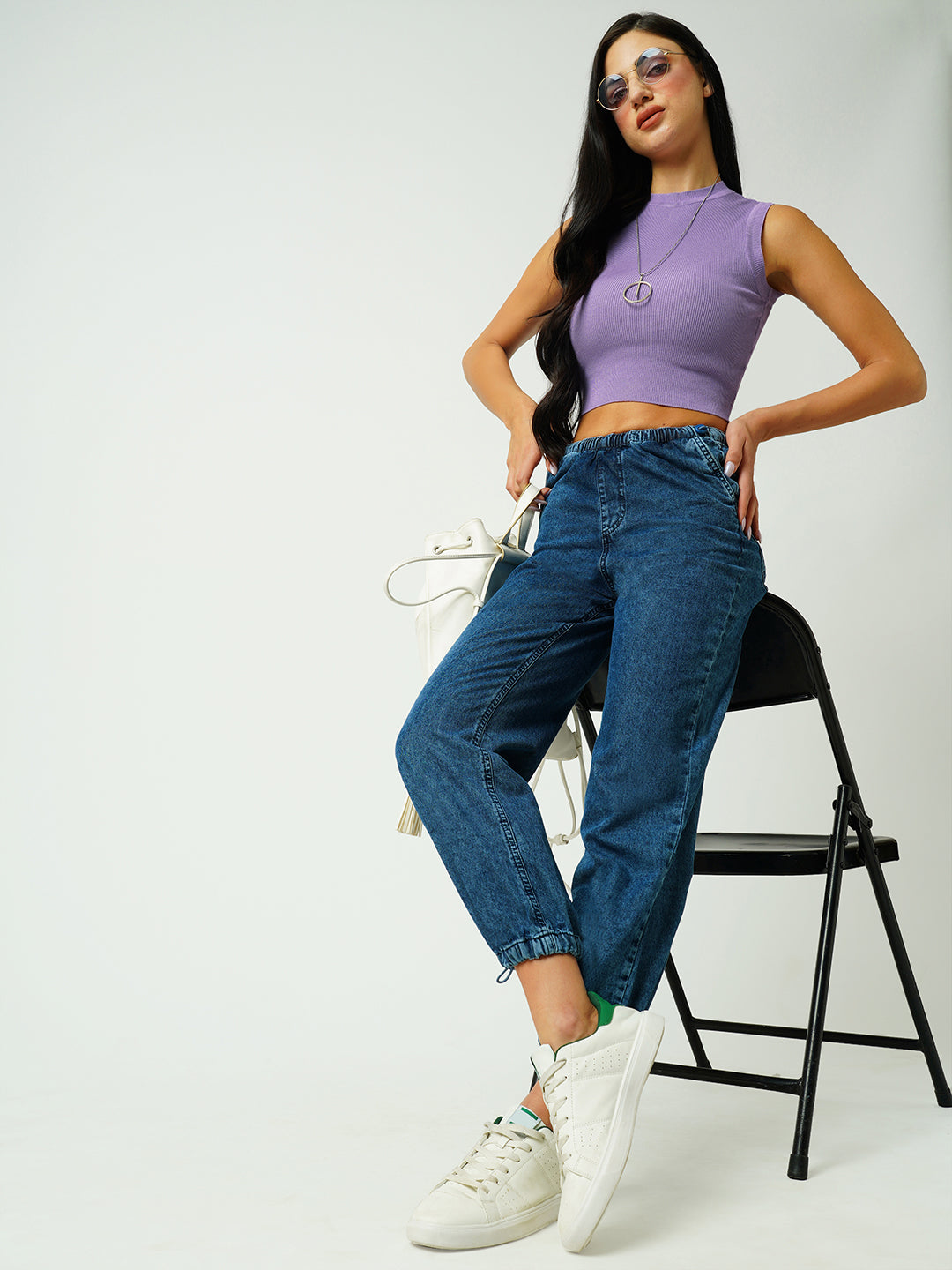 Women Lilac Flat Knit