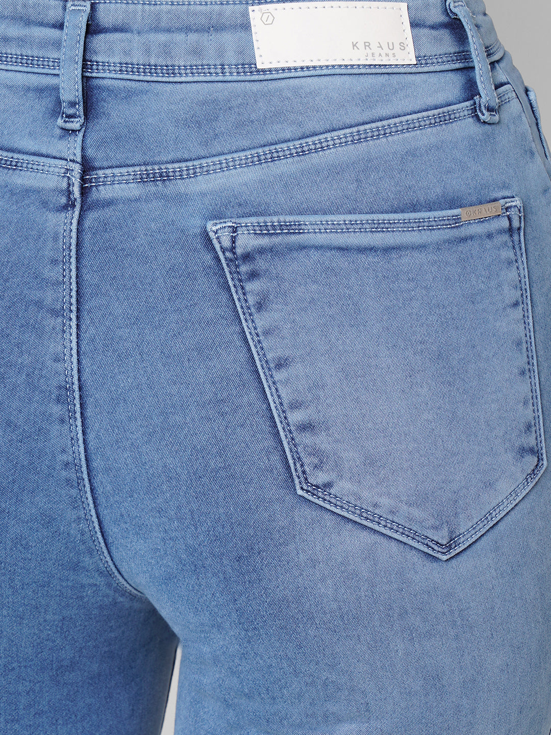 Women Blue High-Rise Mini Flare Jeans