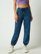 Women Dark Blue High Rise Parachute Fit
