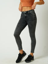 Women Grey Mid Rise Skinny Jeans