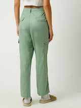 Women Mint Green Mid Rise Cargo