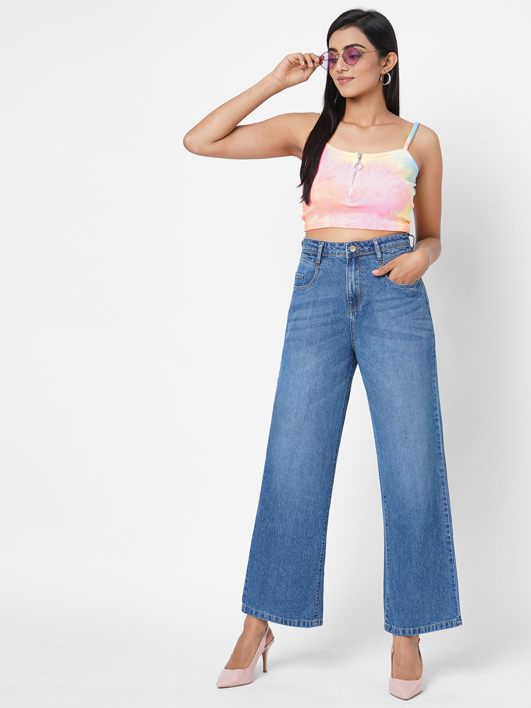 Women High-Rise Wide Leg Jeans