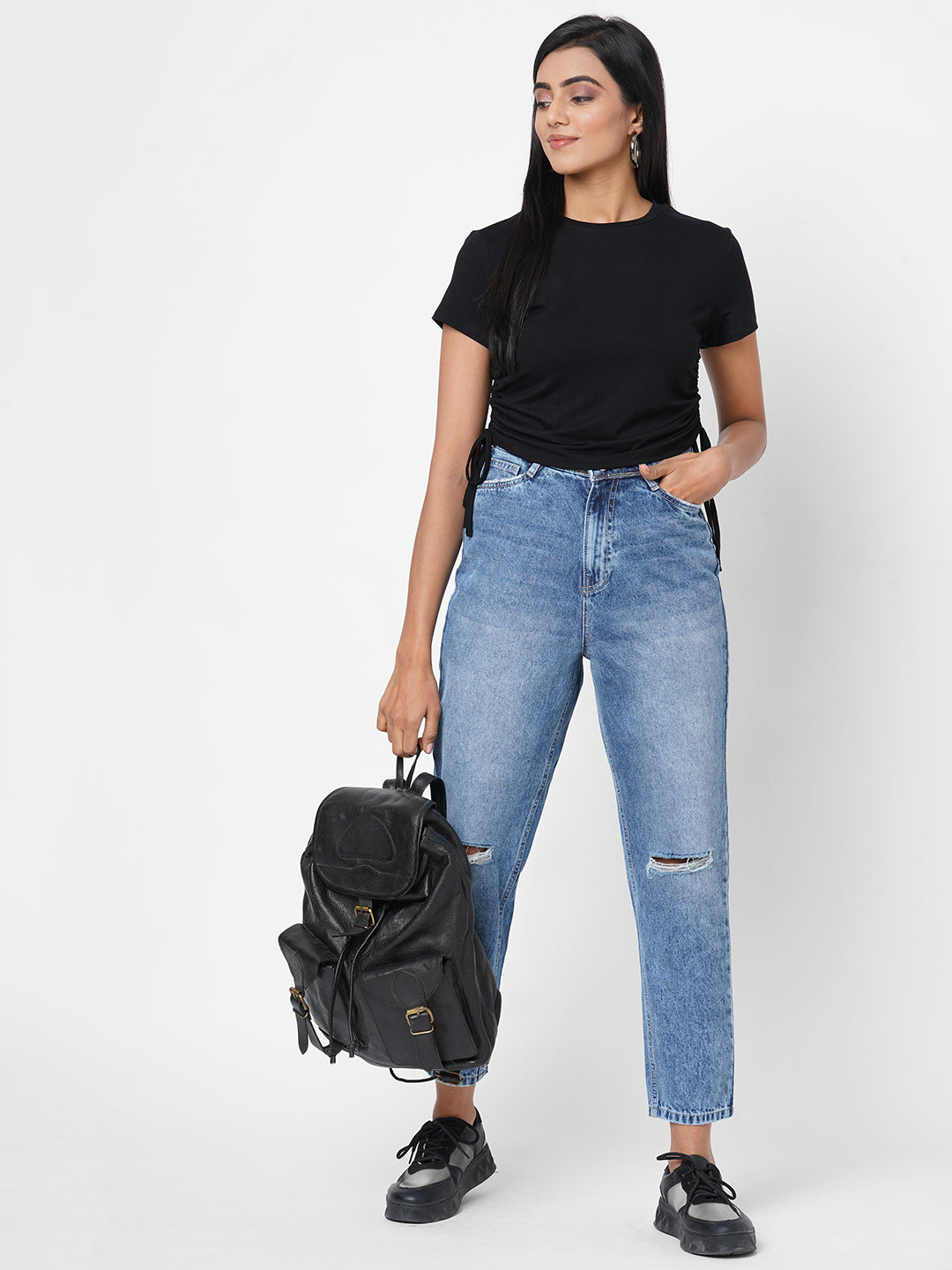Light Blue High-Rise Mom Fit Jeans