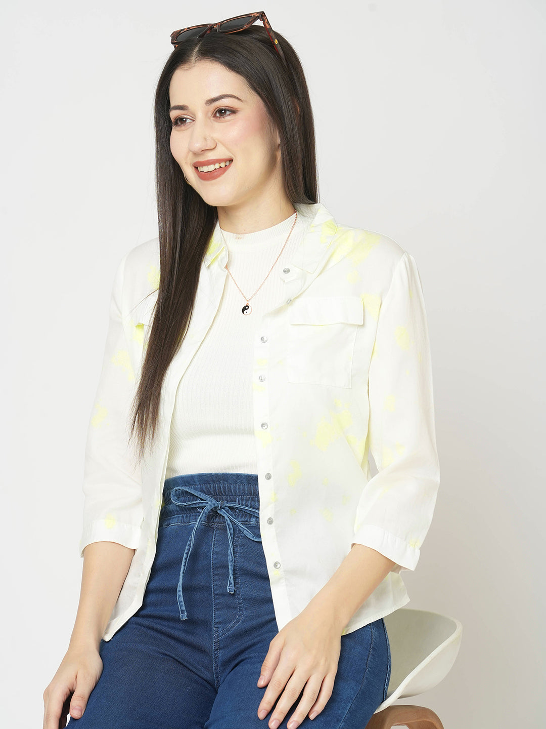 Women Lime Tie/Dye Shirt