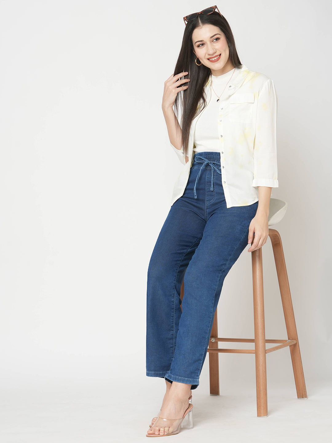 Women Blue High-Rise Jogger