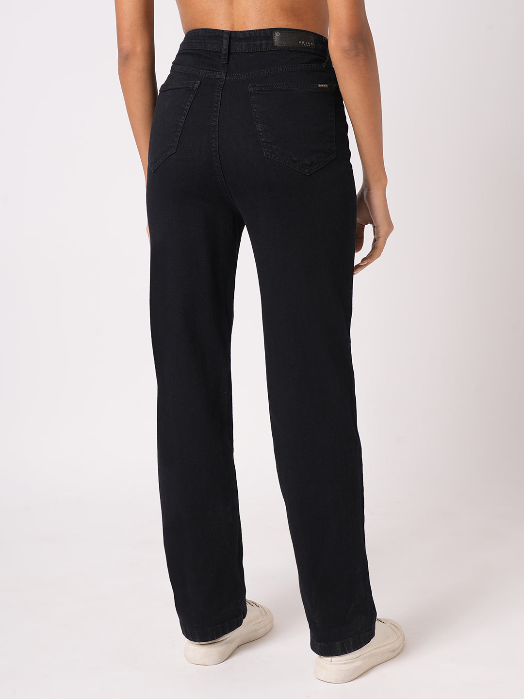 Women Black High-Rise Loose Straight Jeans