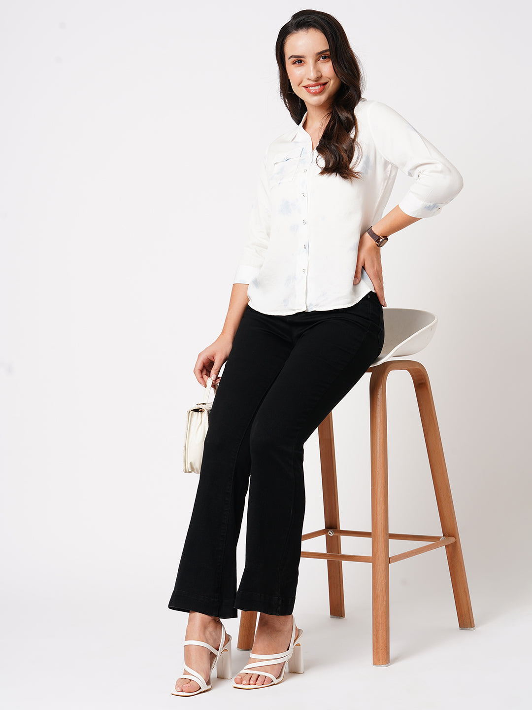 Women Black High-Rise Flare Jeans