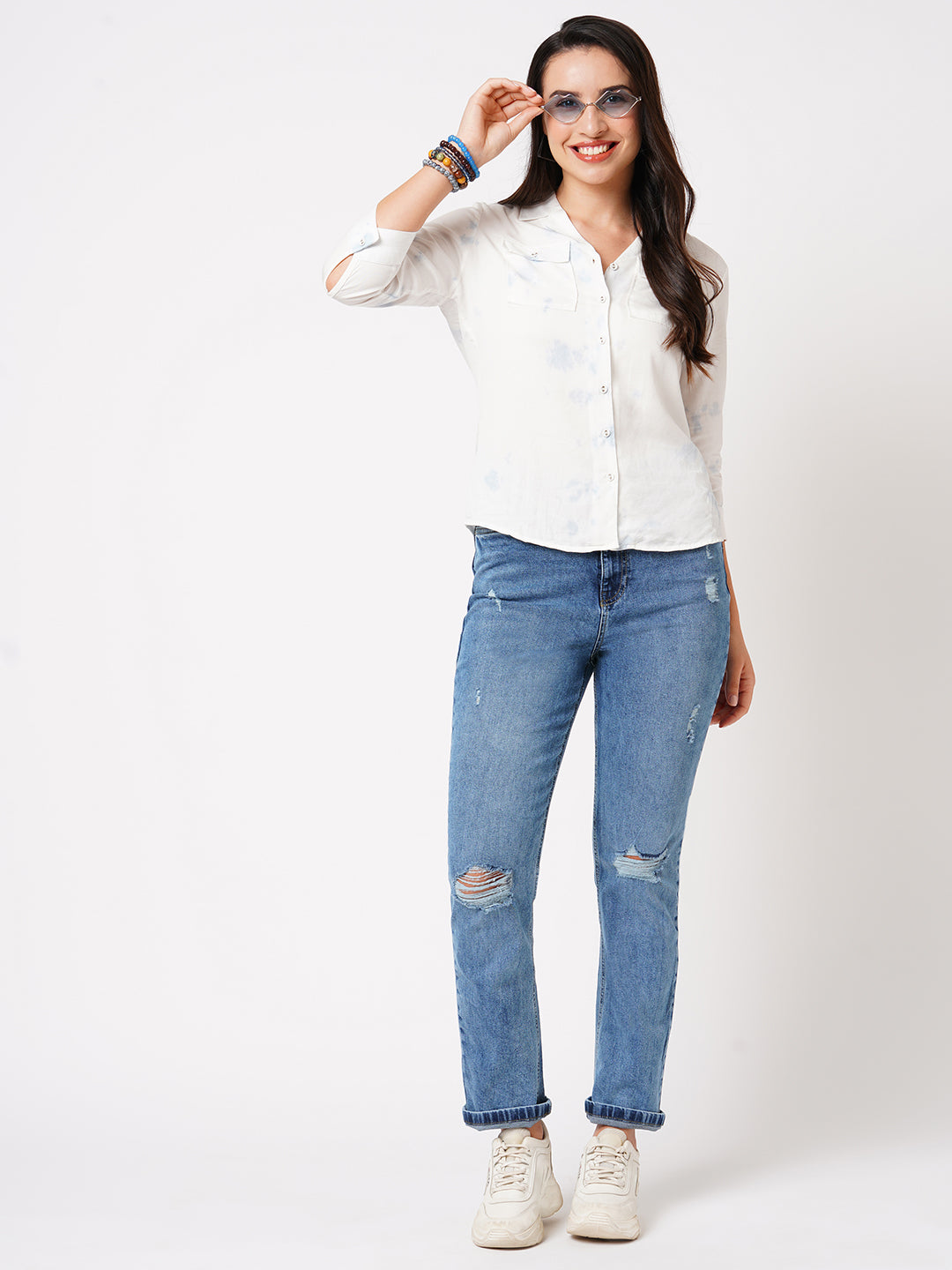 Women High-Rise Relaxed Straight Fit Jeans