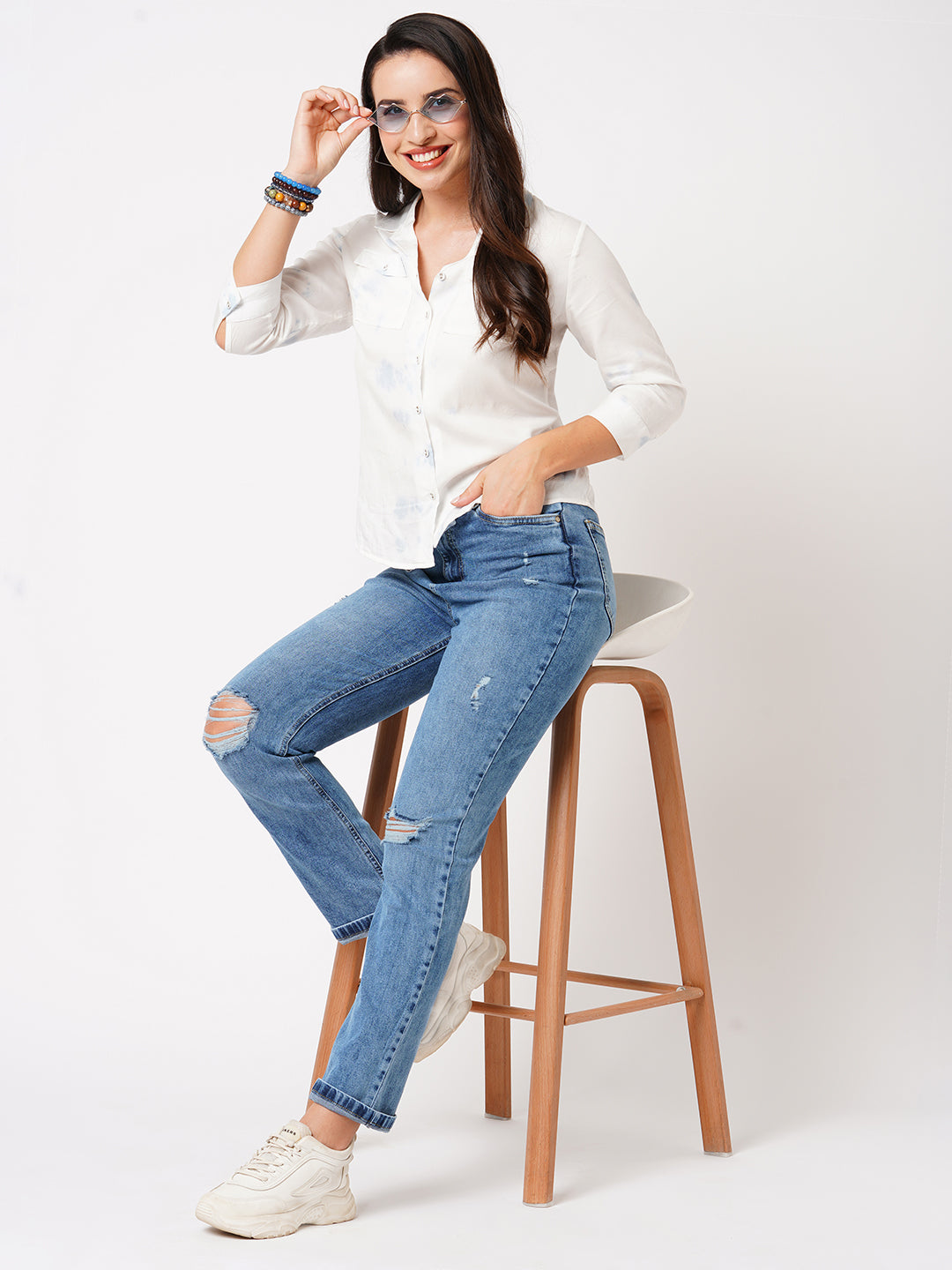 Women High-Rise Relaxed Straight Fit Jeans