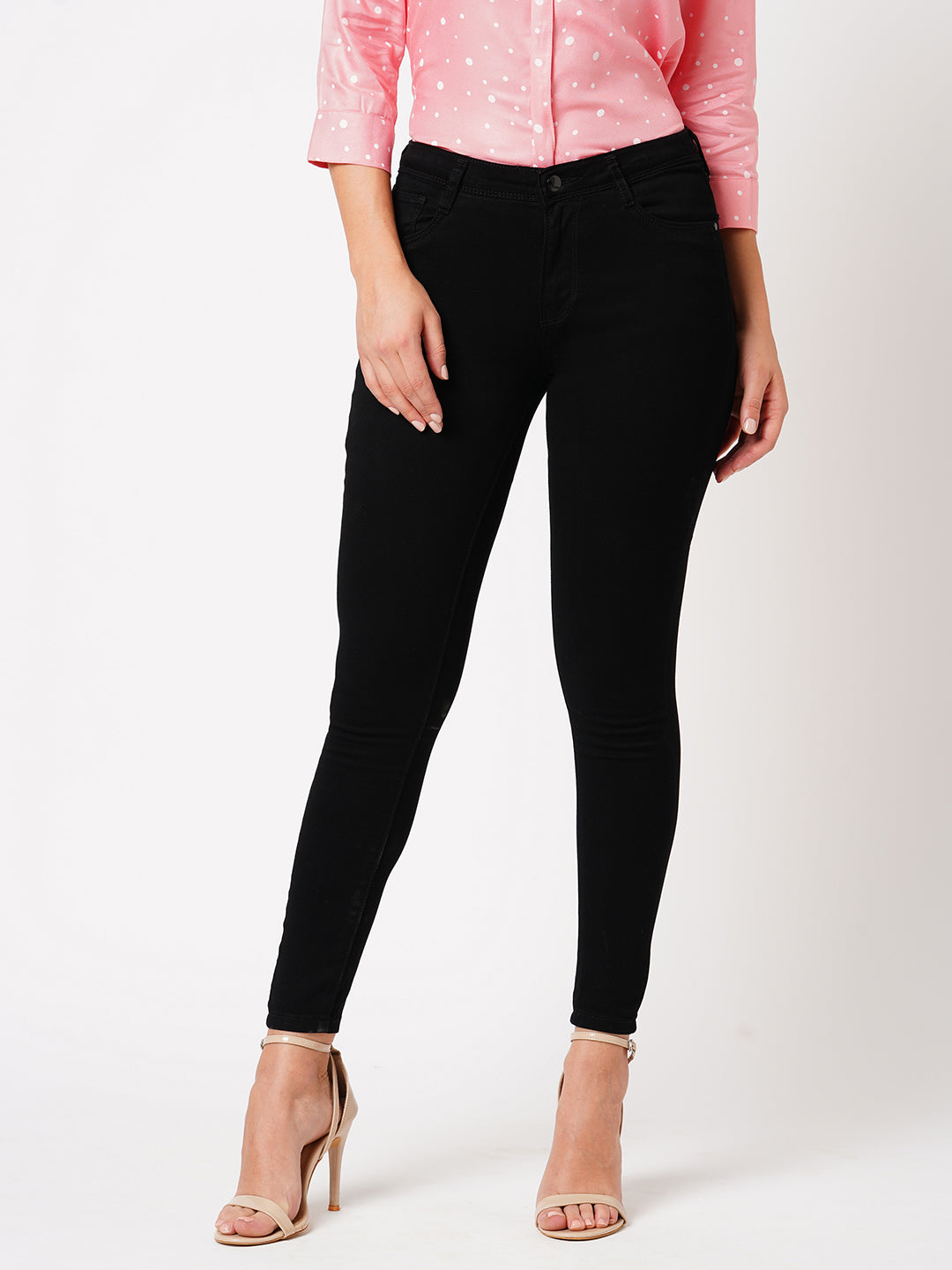 Women Black High-Rise Skinny Jeans