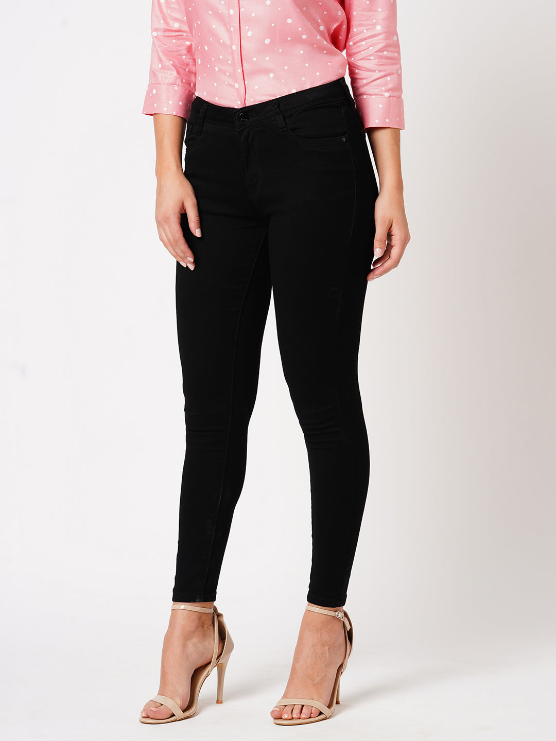 Women Black High-Rise Skinny Jeans