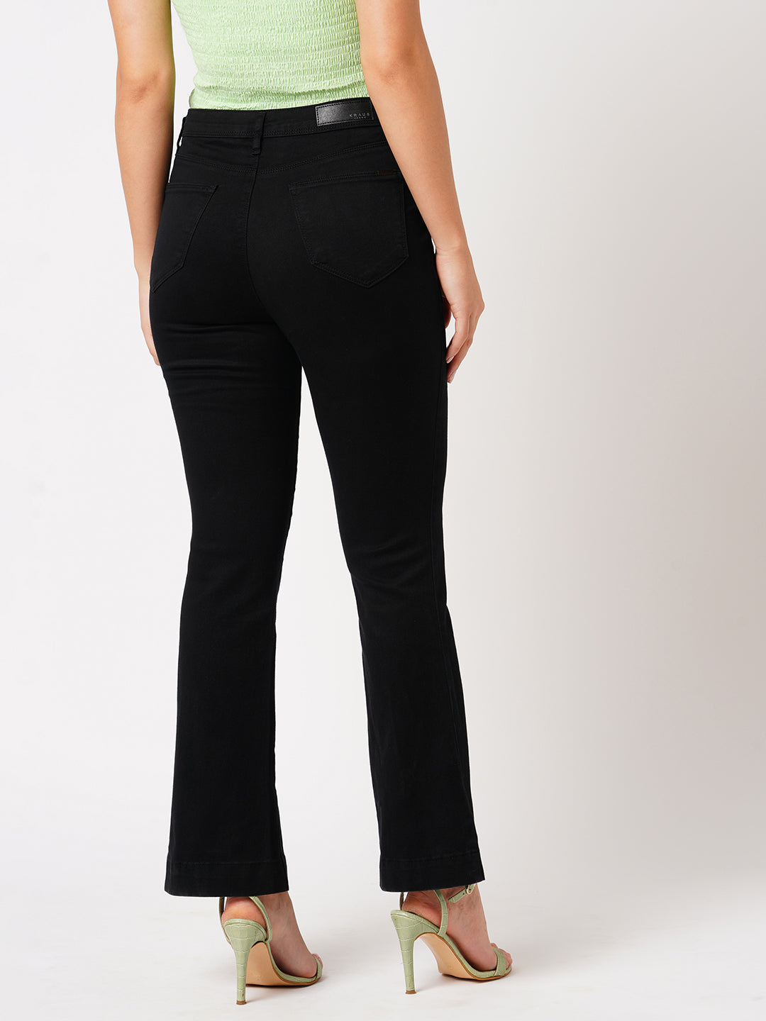 Women Black High-Rise Mini Flare Jeans