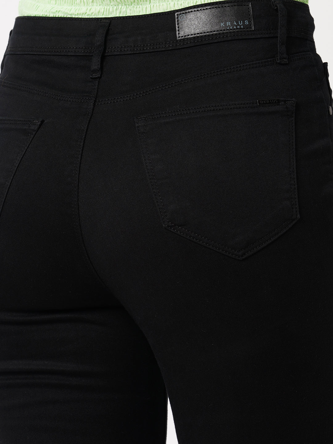 Women Black High-Rise Mini Flare Jeans