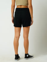 Women Black High Rise Slim Shorts