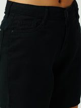 Women Black High Rise Slim Shorts
