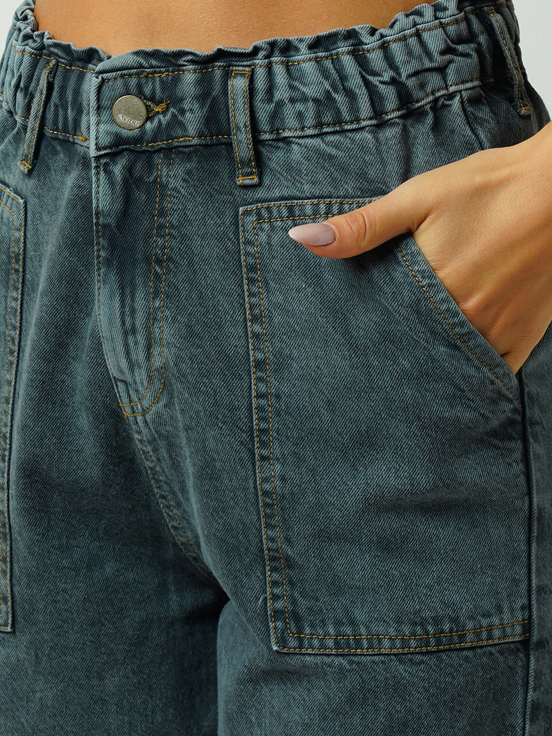 Women Grey High Rise Baggy Fit Jeans