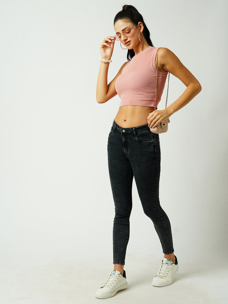 Women Black High Rise Skinny Jeans