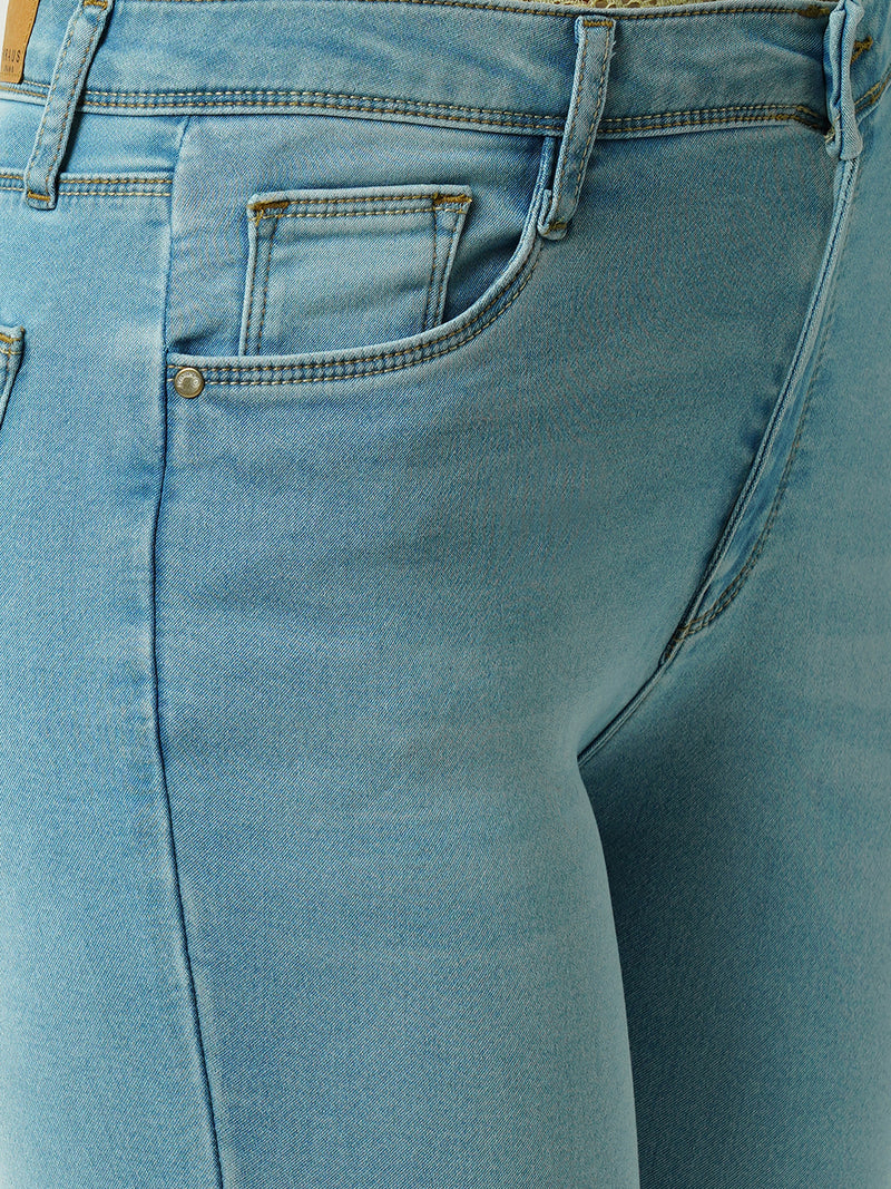 Women Mid Blue High Rise Skinny Jeans