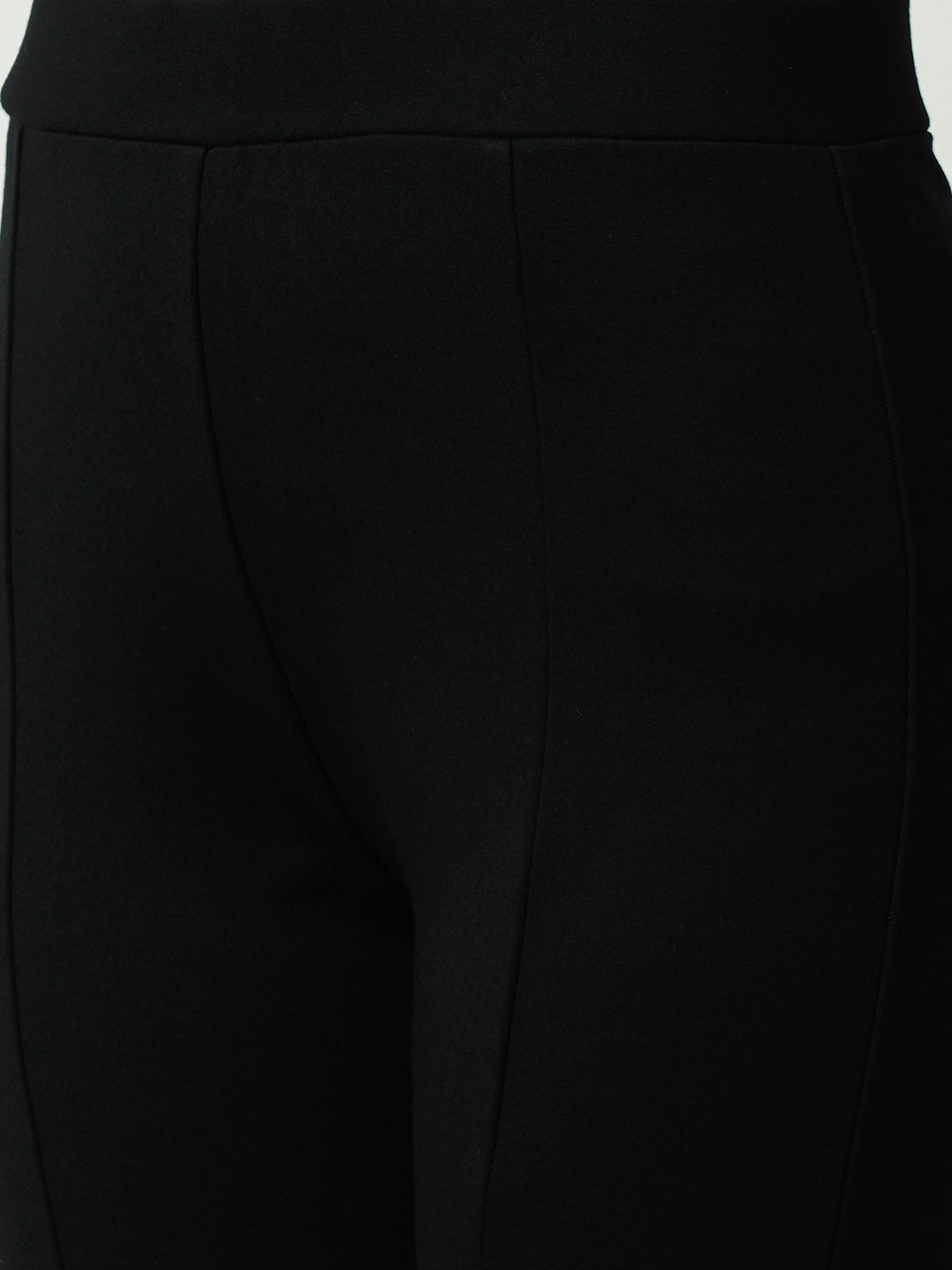 Women Black Mini Flare Treggings