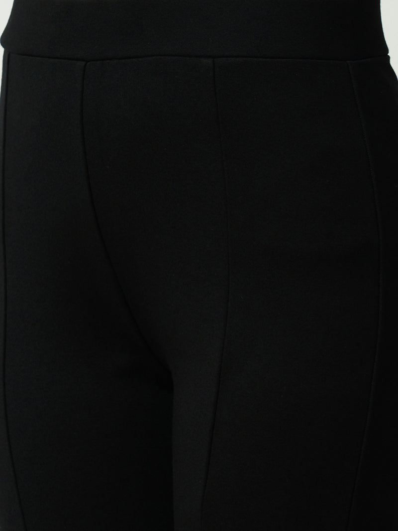 Women Black High Rise Flared Treggings
