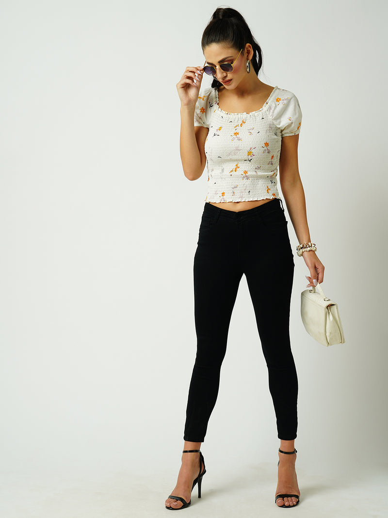 Women Black High Rise Slimming Skinny Jeans