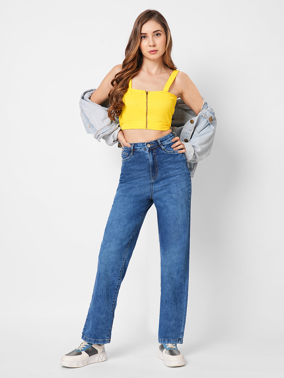Women High-Rise Loose Straight Fit Jeans