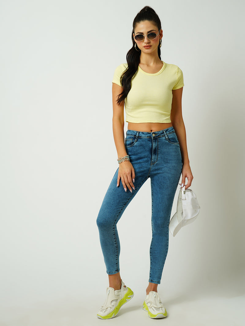 Women Blue Sky High Rise Skinny Fit Jeans