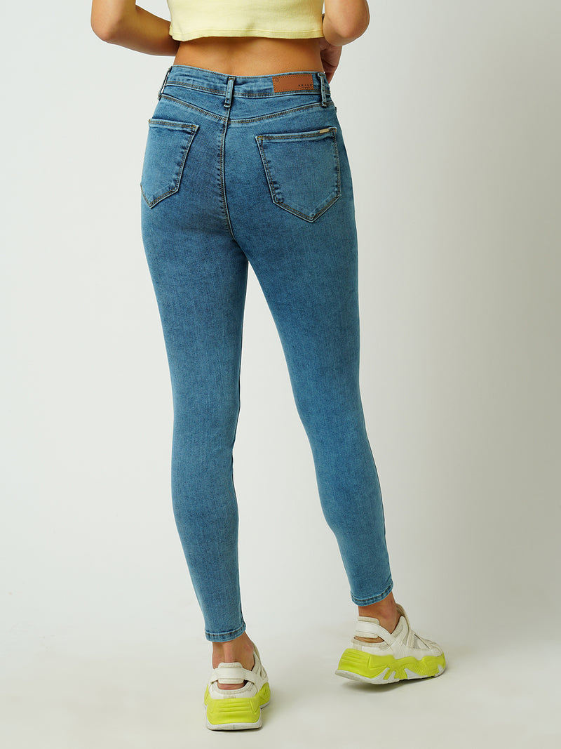 Women Blue Sky High Rise Skinny Fit Jeans