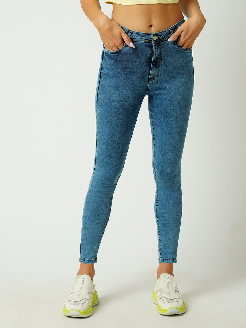 Women Blue Sky High Rise Skinny Fit Jeans