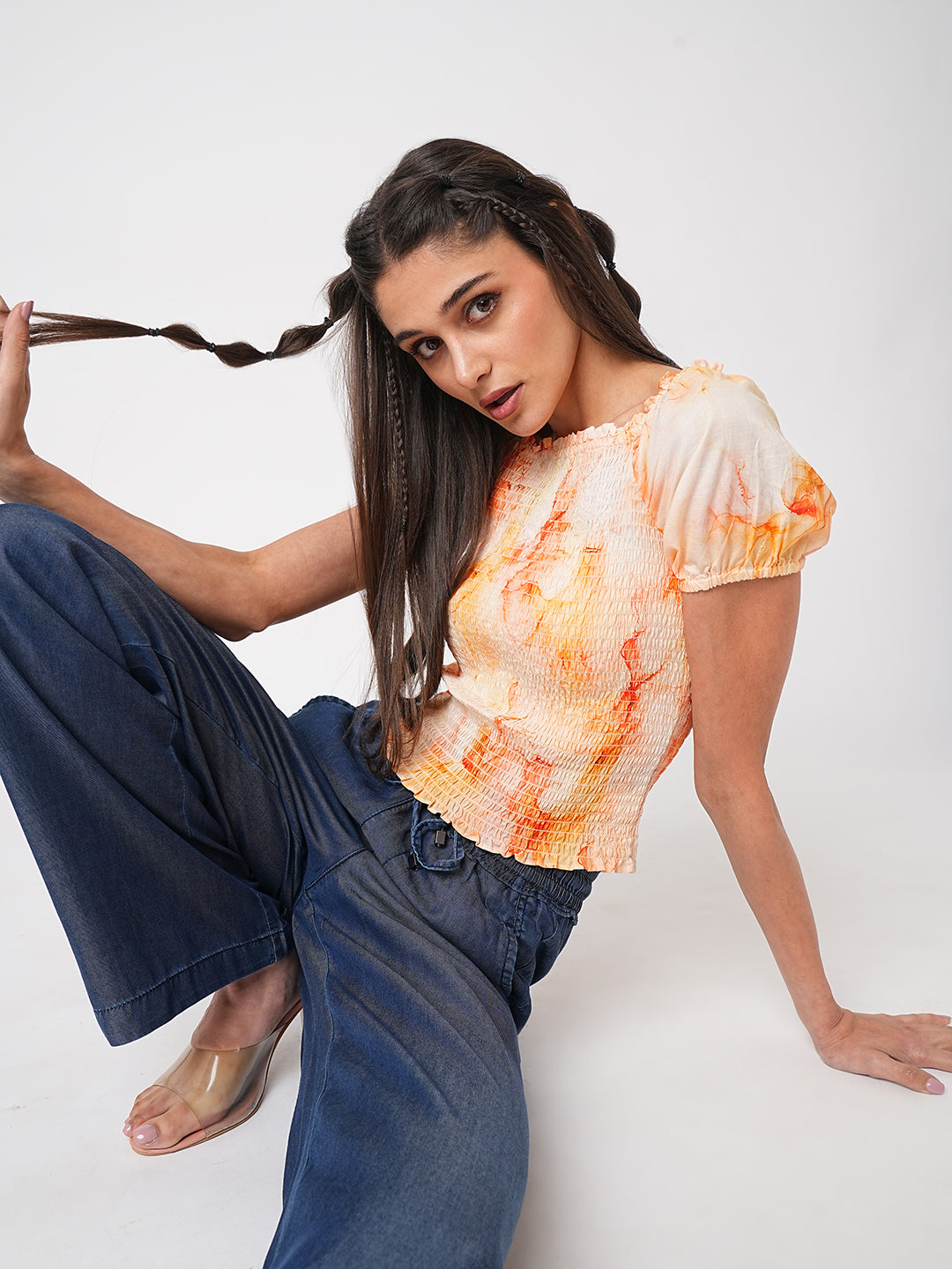 Women Marble Print Top