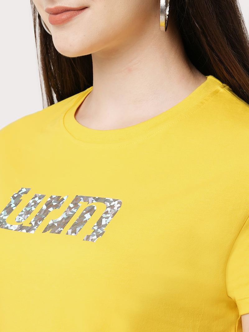Women Golden Sunset Printed Short Sleeves Tshirts