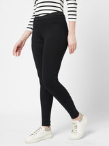 Women Black K4005 High Rise Skinny Tregging