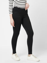 Women Black K4005 High Rise Skinny Tregging