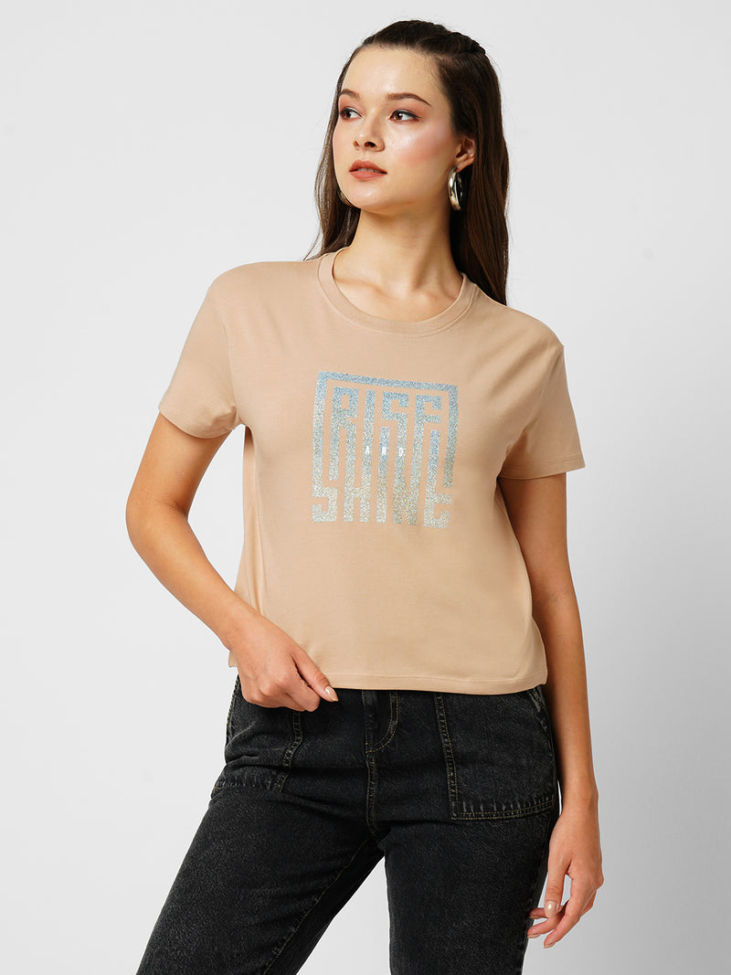 Women Beige T-Shirts