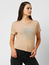 Women Beige T-Shirts
