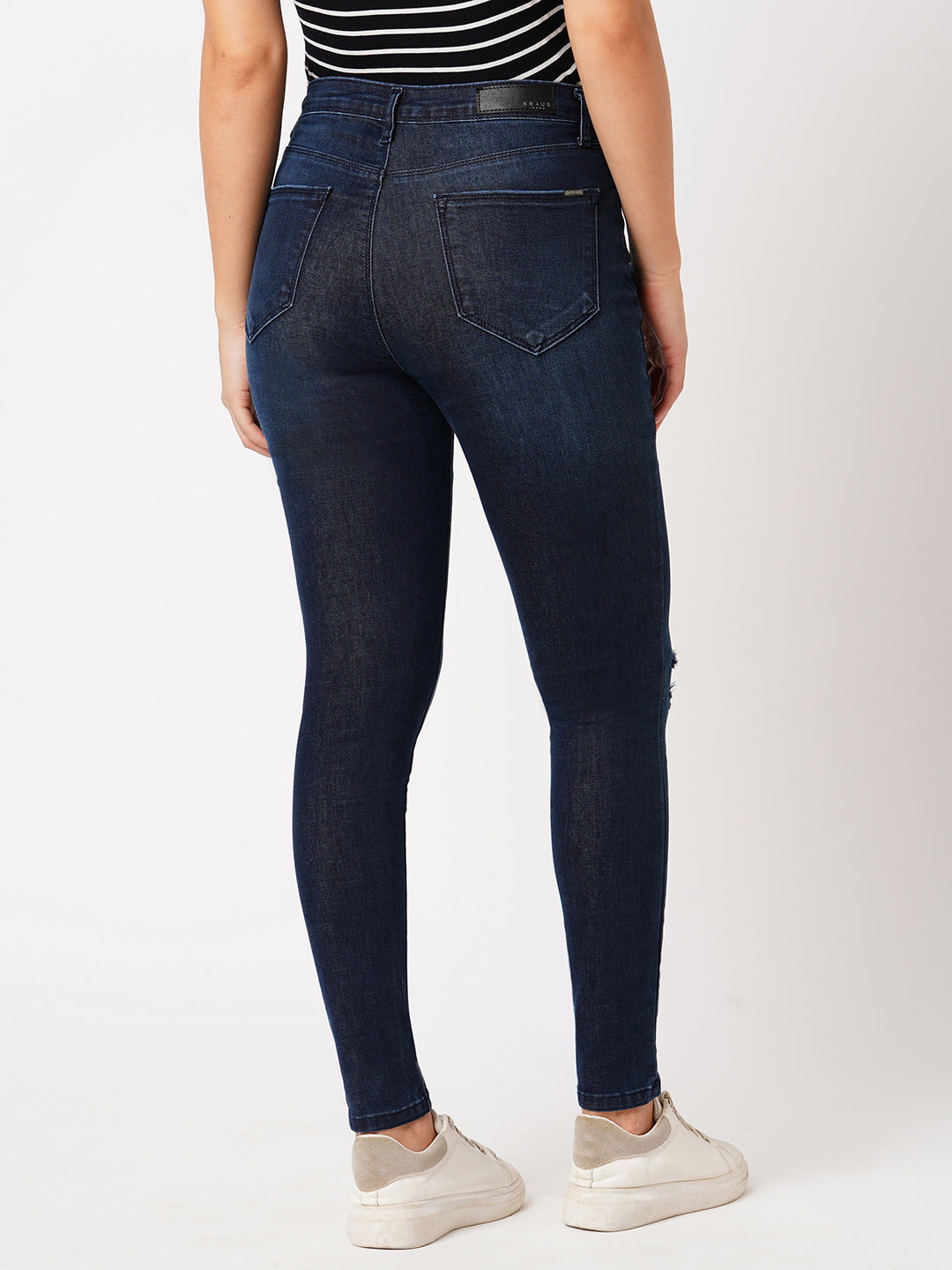 Women Dark Blue Sky High Skinny Jeans