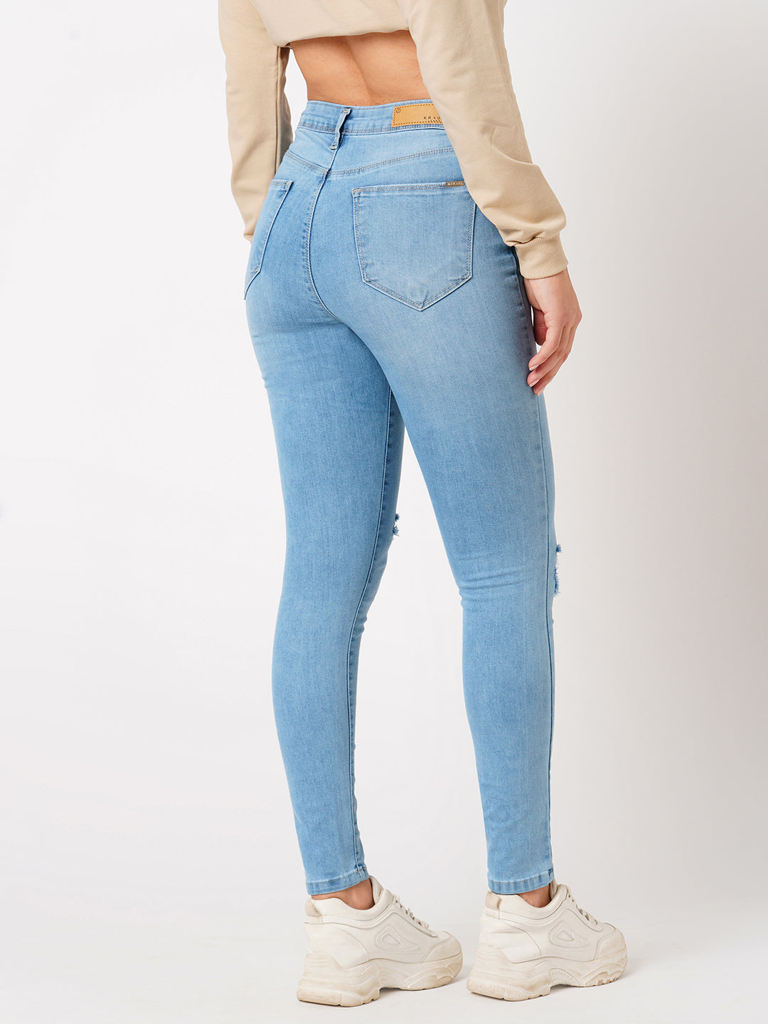 Women Light Blue Super High-Rise Super Skinny Jeans