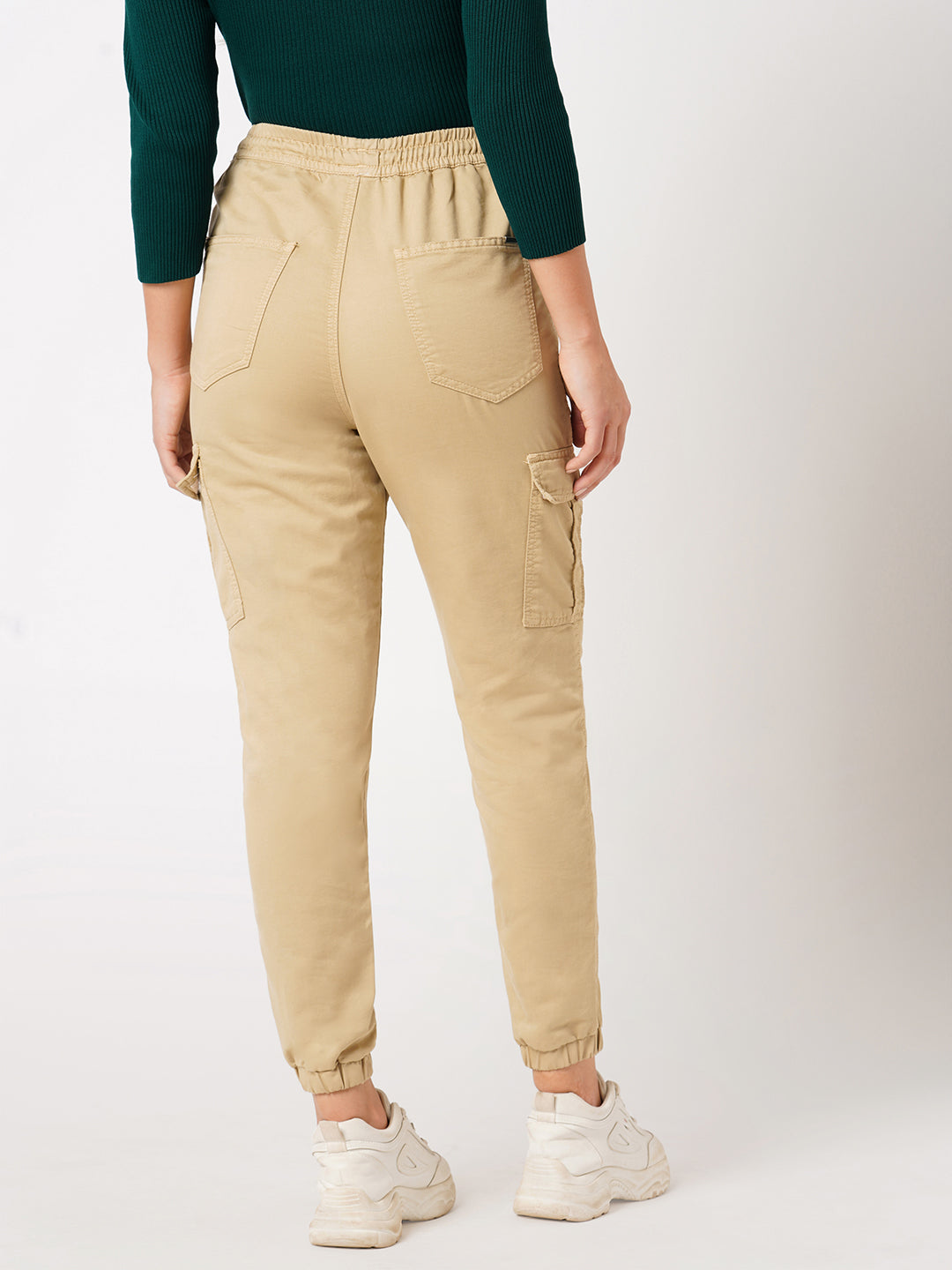 Women High-Rise Denim Joggers