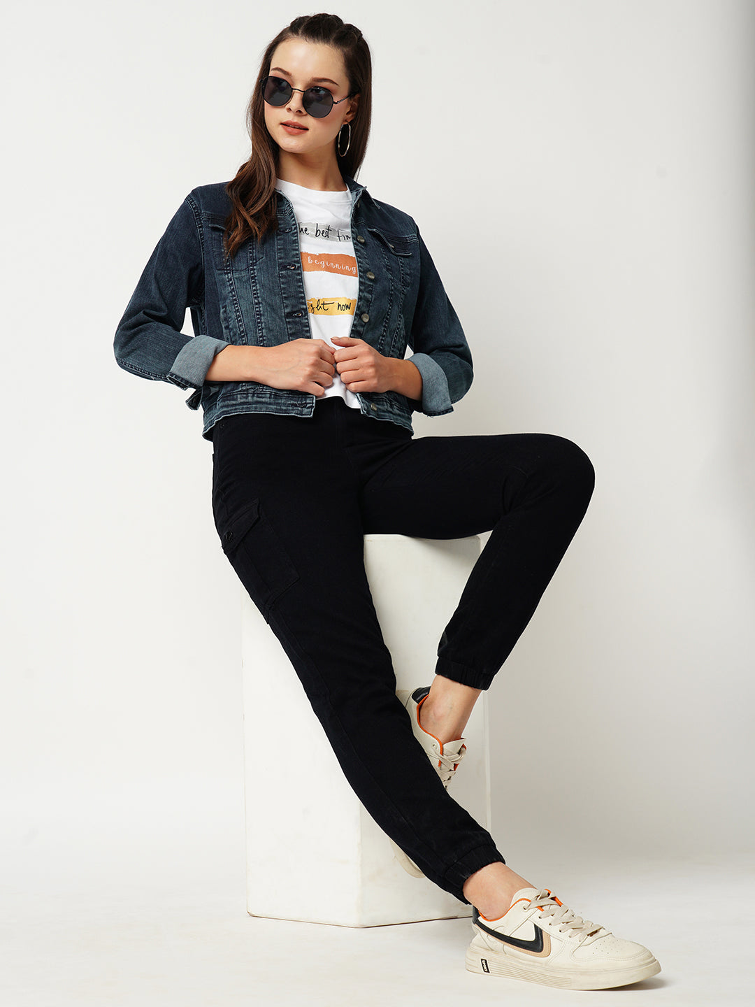 Women Carbon Blue Denim Jacket