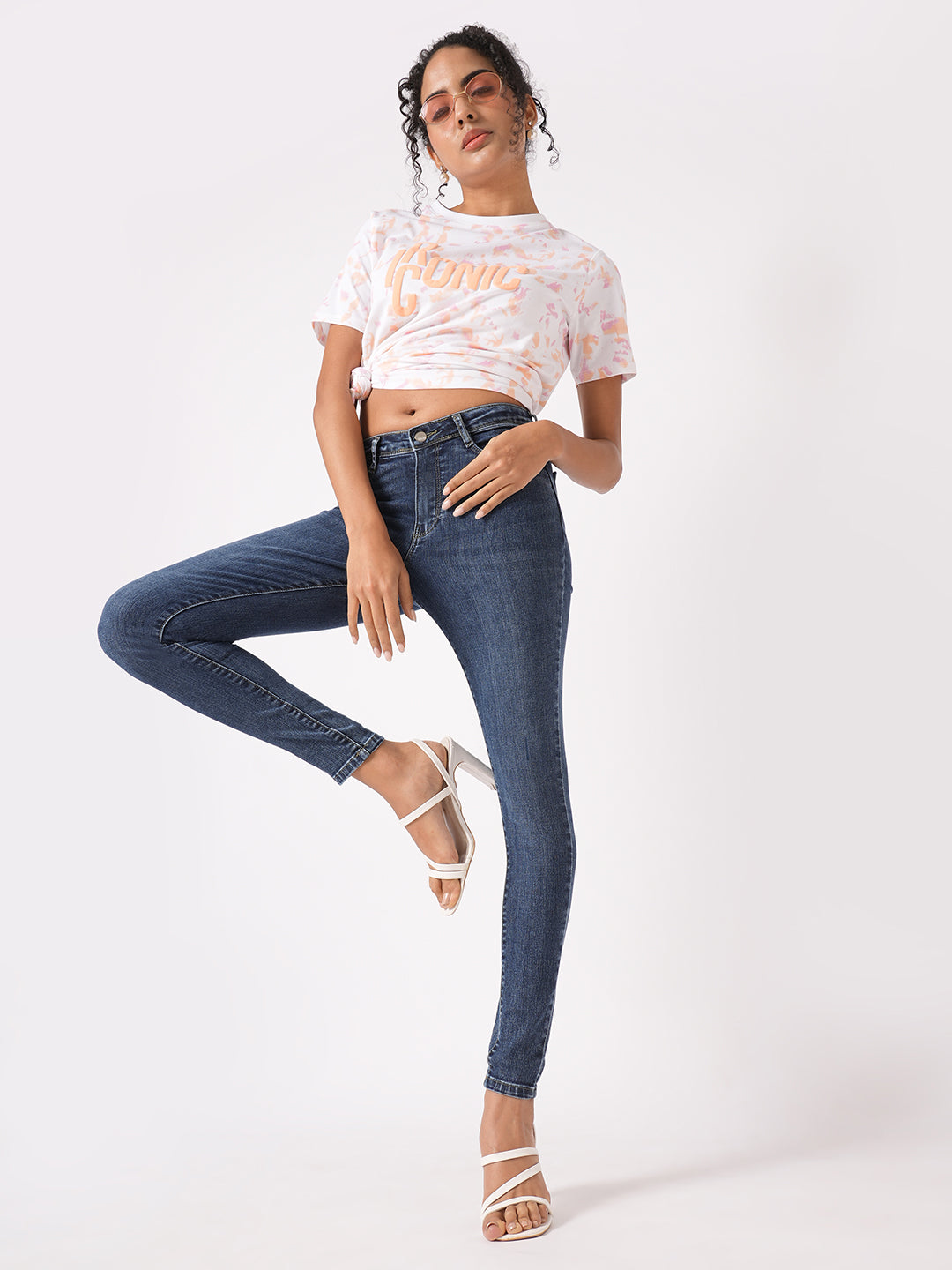 Women Blue High-Rise Skinny Jeans