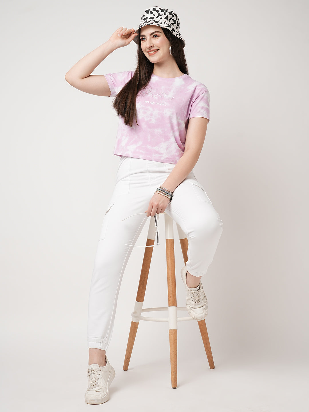 Women White Mid-Rise Joggers