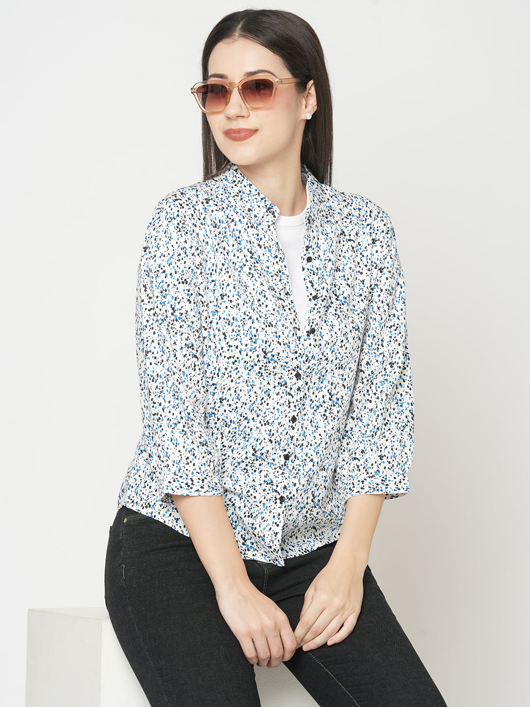 Women Galaxy Print Slim Fit Shirt
