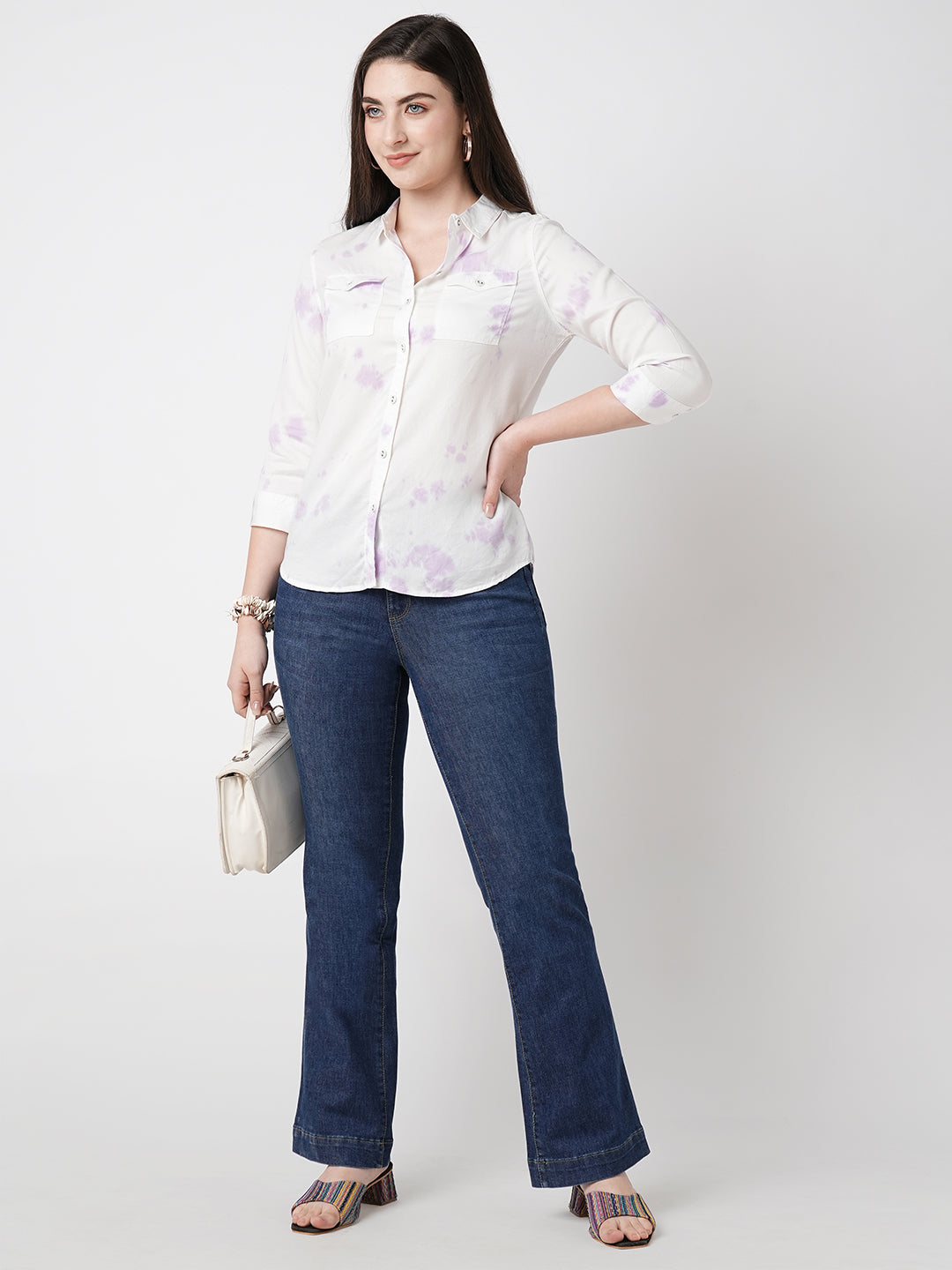 Women Blue High-Rise Flare Jeans